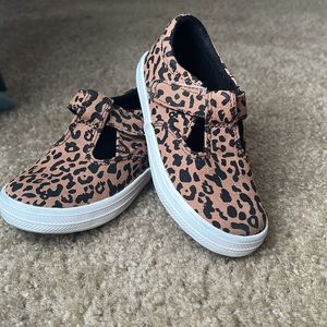 KEDS Brown and Black Leopard Print Toddler Girls T-Strap US Size 8